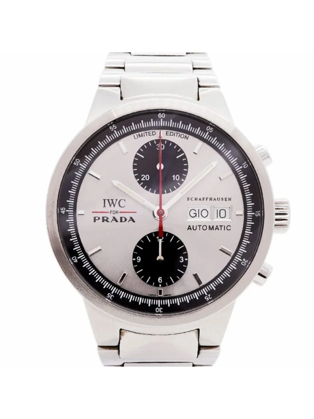 Prada IWC Schaffhausen GST Chronograph Silver Dial Watch
